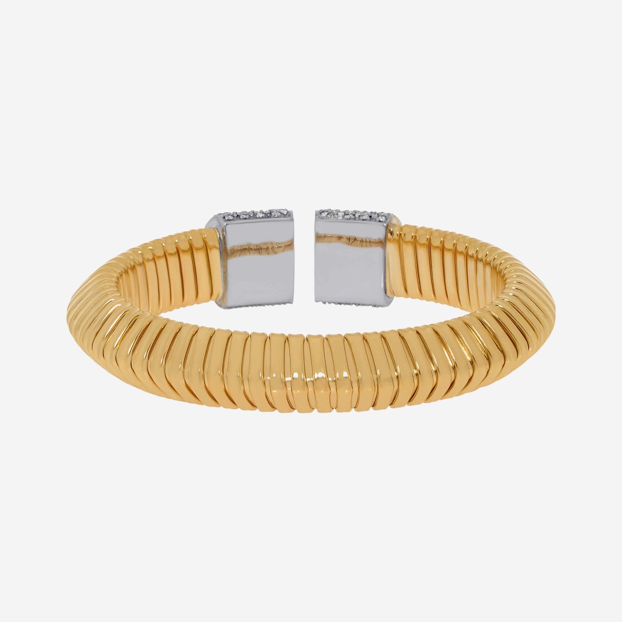 Tessitore Tubogas 18K Yellow Gold, Diamond 3.00ct. tw. Bangle Bracelet 106068 - THE SOLIST - Tessitore