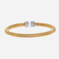 Tessitore Tubogas 18K Yellow Gold, Diamond Bangle Bracelet WBT 33Y - THE SOLIST - Tessitore