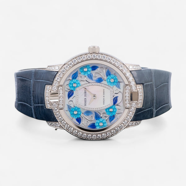 Roger Dubuis Velvet 18K White Gold Diamond Automatic Ladies Watch DBVE0054