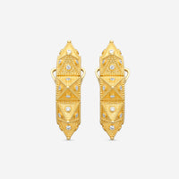 Cosibelli Queen 18K Yellow Gold Classic Geometric Diamond Clip Earrings 336031T8