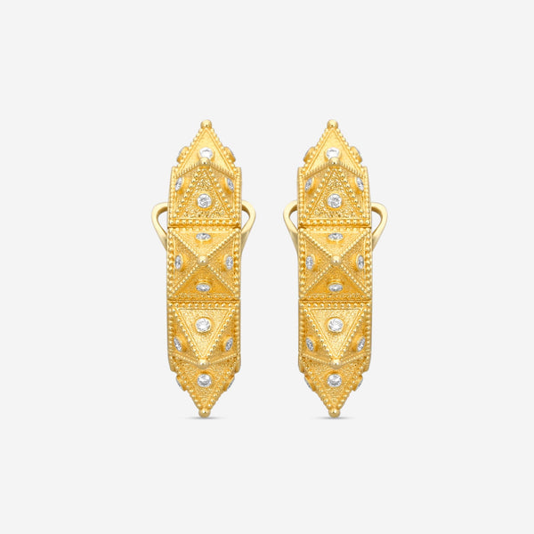 Cosibelli Queen 18K Yellow Gold Classic Geometric Diamond Clip Earrings 336031T8