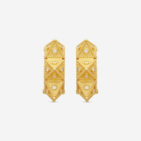 Cosibelli Queen 18K Yellow Gold Classic Geometric Diamond Hoop Earrings 336034T8