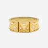 Cosibelli Queen 18K Yellow Gold Classic Geometric Diamond Ring Sz. 8 540016T8883