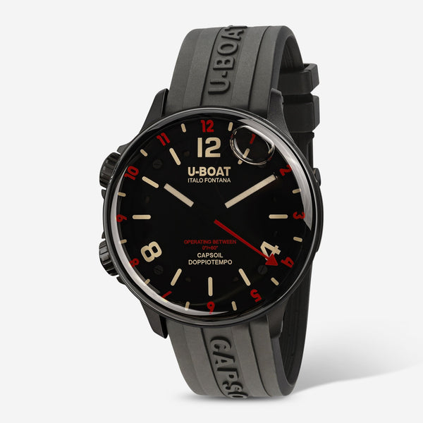 U - Boat Capsoil Doppiotempo Black DLC Steel Electro - Mechanical Men's Watch 8841 - THE SOLIST - U - Boat