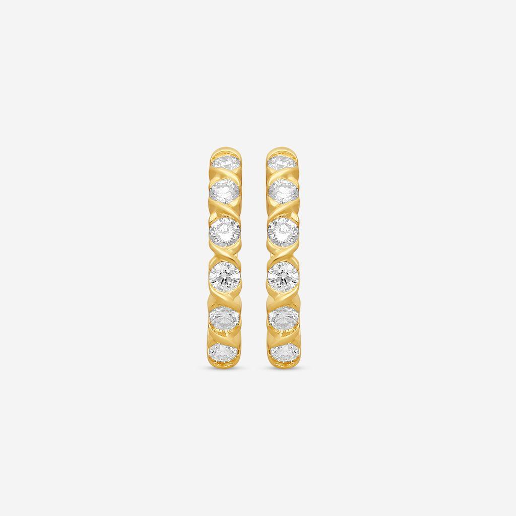 Ina Mar 14K Yellow Gold Diamond Hoop Earrings ER25735-CS4YH