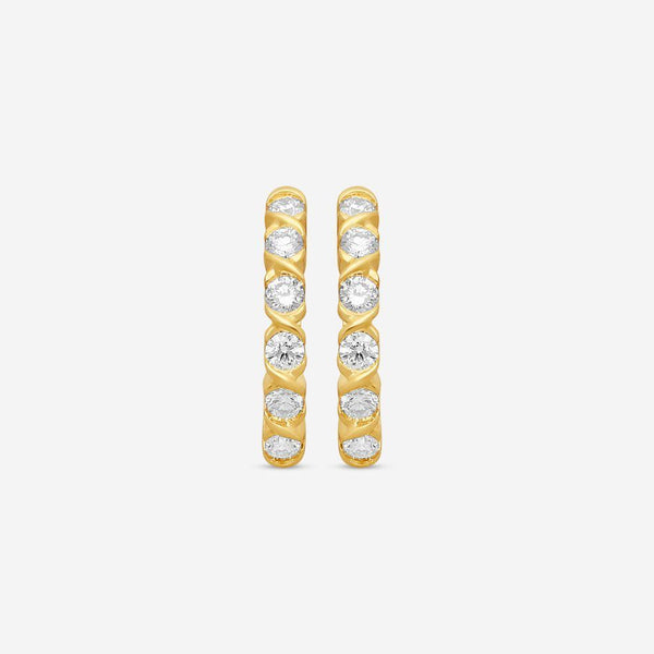 Ina Mar 14K Yellow Gold Diamond Hoop Earrings ER25735-CS4YH