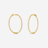 Ina Mar 14K Yellow Gold Diamond Shared Prong Hoop Earrings E1183D-FY-400F - THE SOLIST