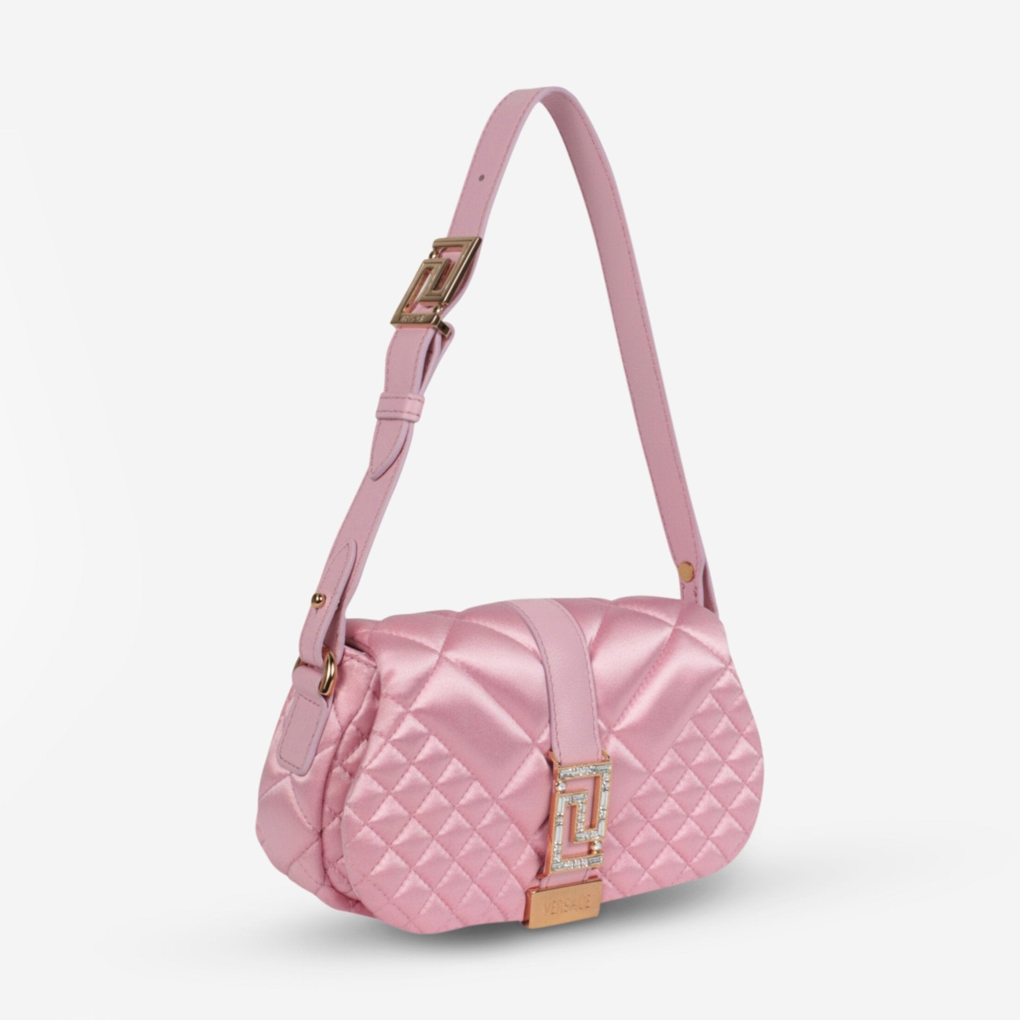 Versace Greca Goddess Pale Pink Quilted Satin Women's Shoulder Bag 1010951 - 1A08808 - 1P88 - 60009 - THE SOLIST - Versace