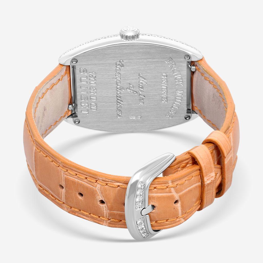 Franck Muller Cintree Curvex Sunset 18K White Gold Manual Wind Ladies Watch 7500