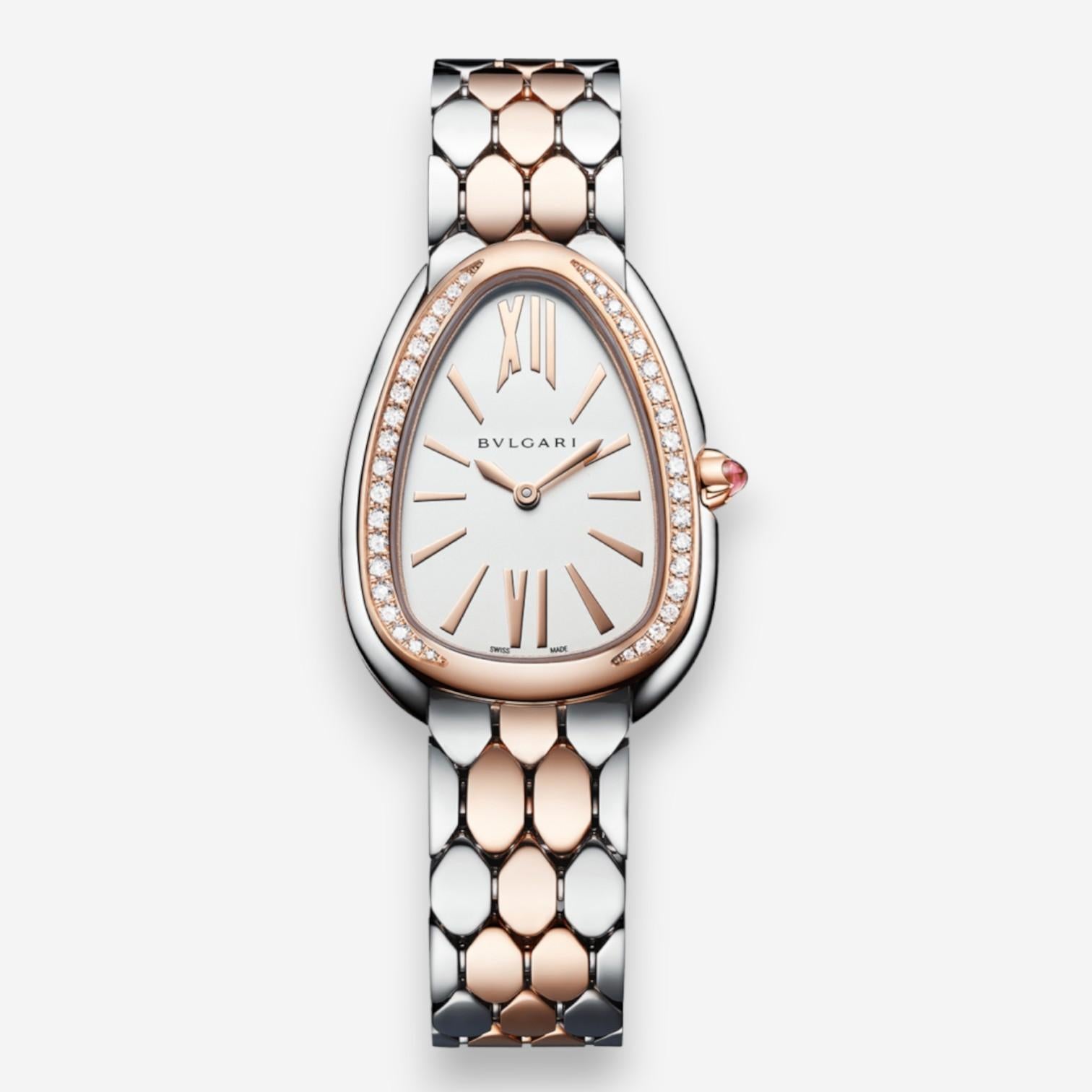Bulgari Serpenti Seduttori Steel & 18K Rose Gold Quartz Ladies Watch 103274