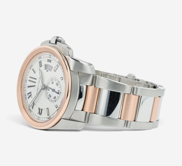 Cartier Calibre De Cartier 18K Rose Gold & Steel Automatic Men's Watch W7100036