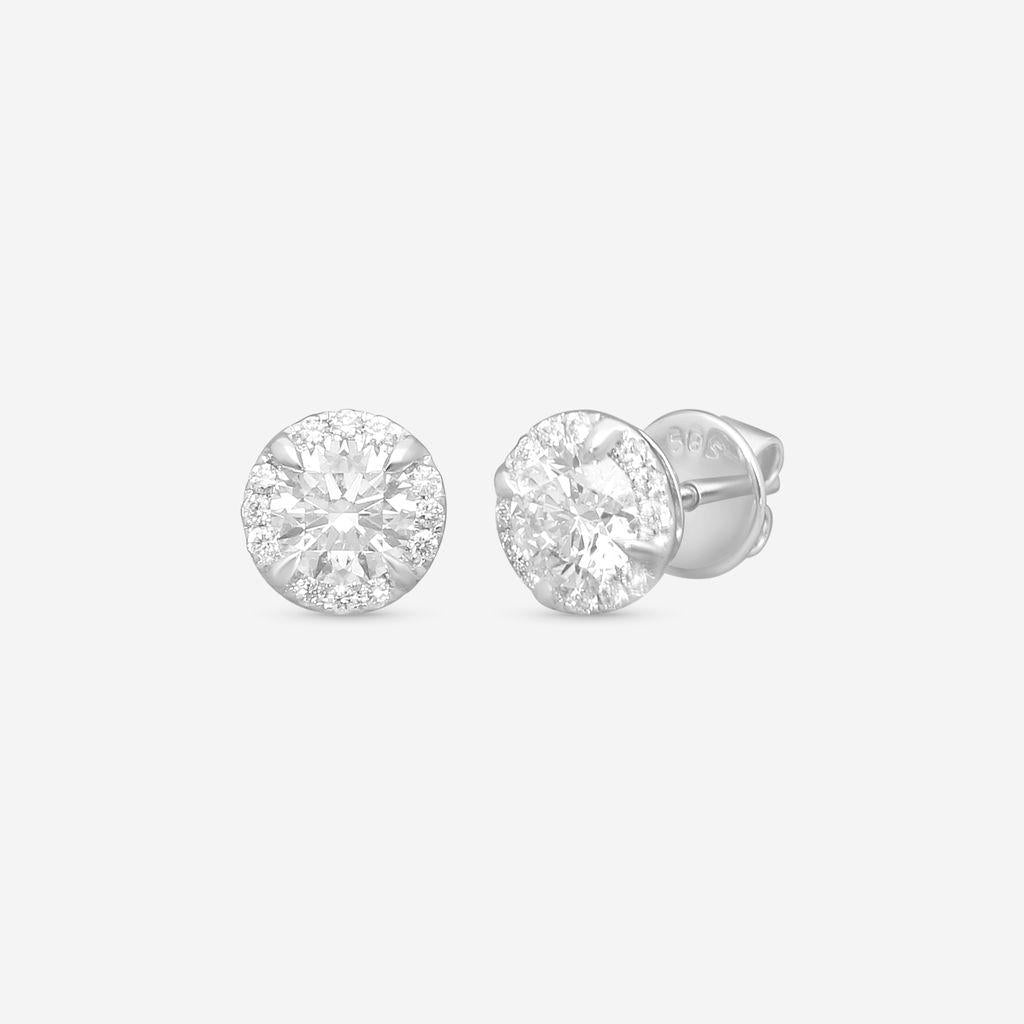 Ina Mar 14K White Gold Diamond Stud Earrings ER36829-CZ4WH