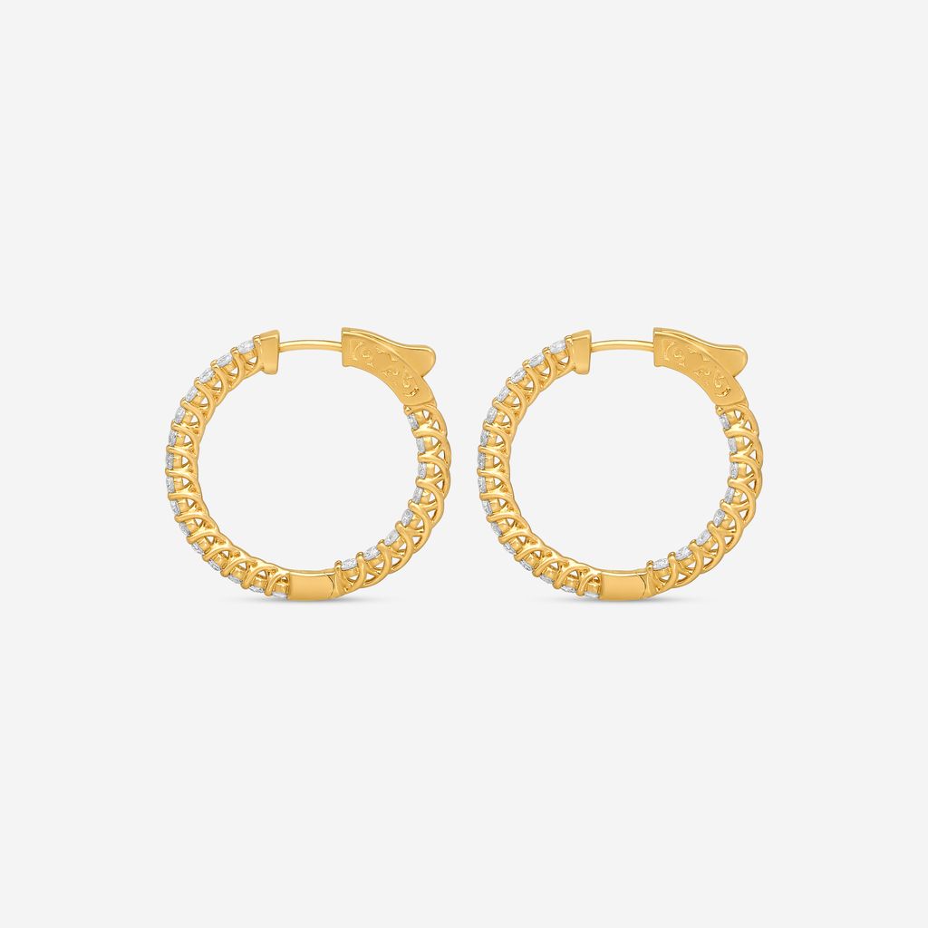 Ina Mar 14K Yellow Gold Diamond Round Hoop Earrings E1139B-FY-200F - THE SOLIST