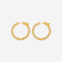 Ina Mar 14K Yellow Gold Diamond Round Hoop Earrings E1139B-FY-200F - THE SOLIST