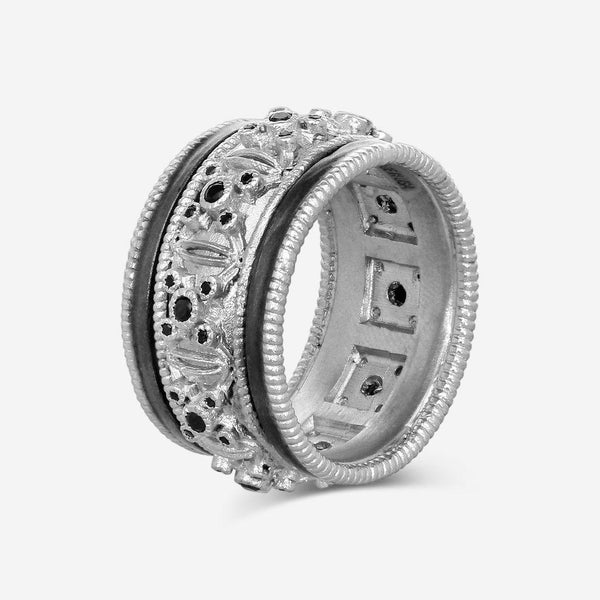 Armenta Sterling Silver Multi-Gemstone Wide Band Ring Sz. 10 18017