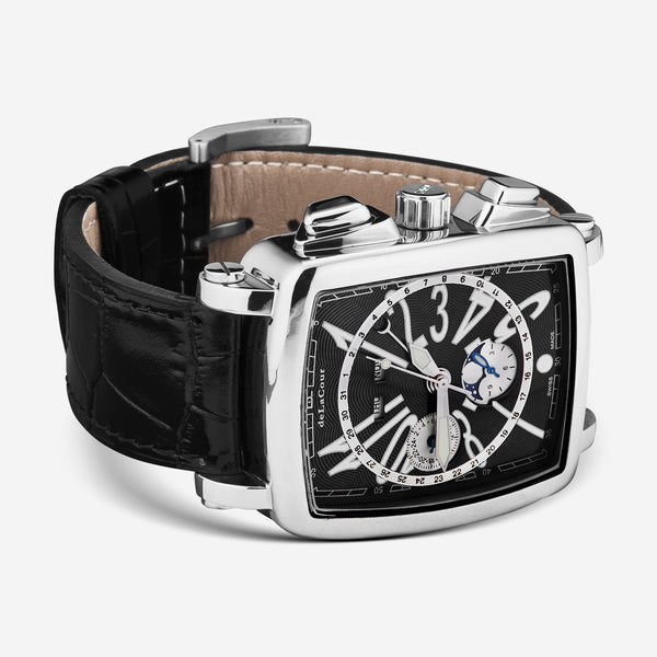 DeLaCour 'Via Larga' Chronograph Stainless Steel Men's Automatic Watch WAST1026-BLK - THE SOLIST