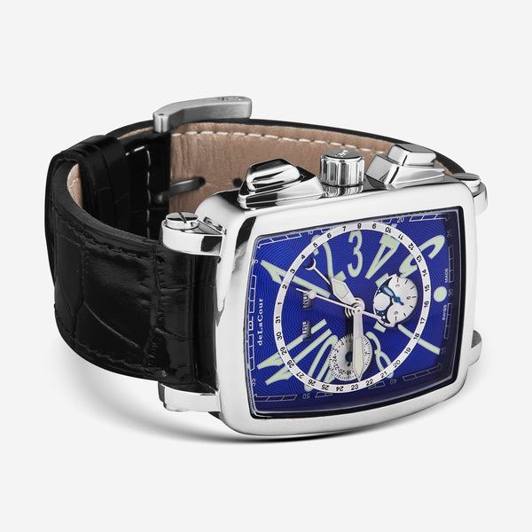DeLaCour 'Via Larga' Chronograph Stainless Steel Men's Automatic Watch WAST1026-BLU - THE SOLIST