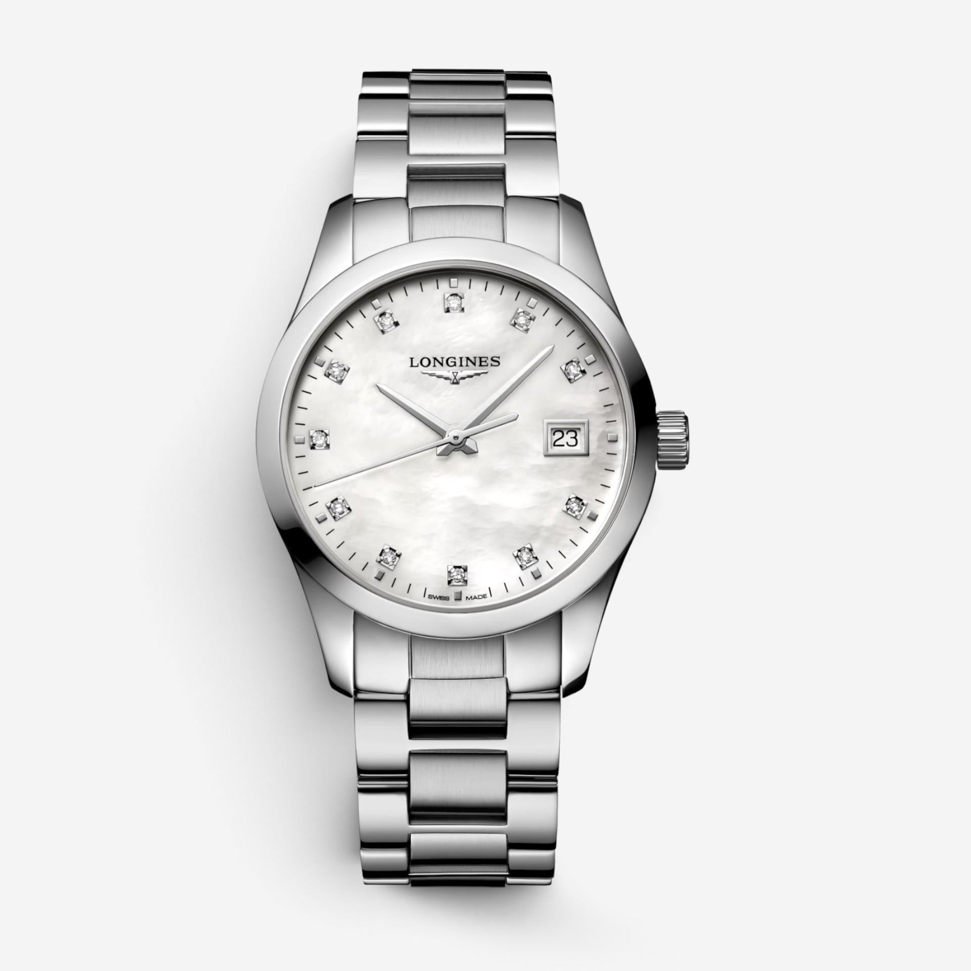 Longines Conquest Stainless Steel Diamond Quartz Ladies Watch L3.376.4.87.6