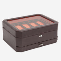 Wolf 1834 Windsor Brown Leather 10 Piece Watch Box With Drawer 458606 - THE SOLIST - Wolf 1834