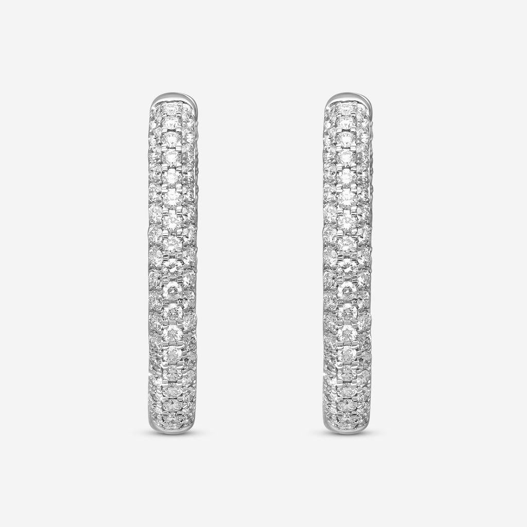 Ina Mar 14K White Gold Diamond Oval Hoop Earrings ER31897-CZ4WG