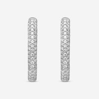 Ina Mar 14K White Gold Diamond Oval Hoop Earrings ER31897-CZ4WG