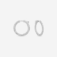 Ina Mar 14K White Gold Diamond Round Hoop Earrings E1139B-FW-200F - THE SOLIST