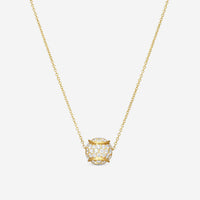 Suna 18K Yellow Gold Diamond Tennis Ball Pendant Necklace N6631Y