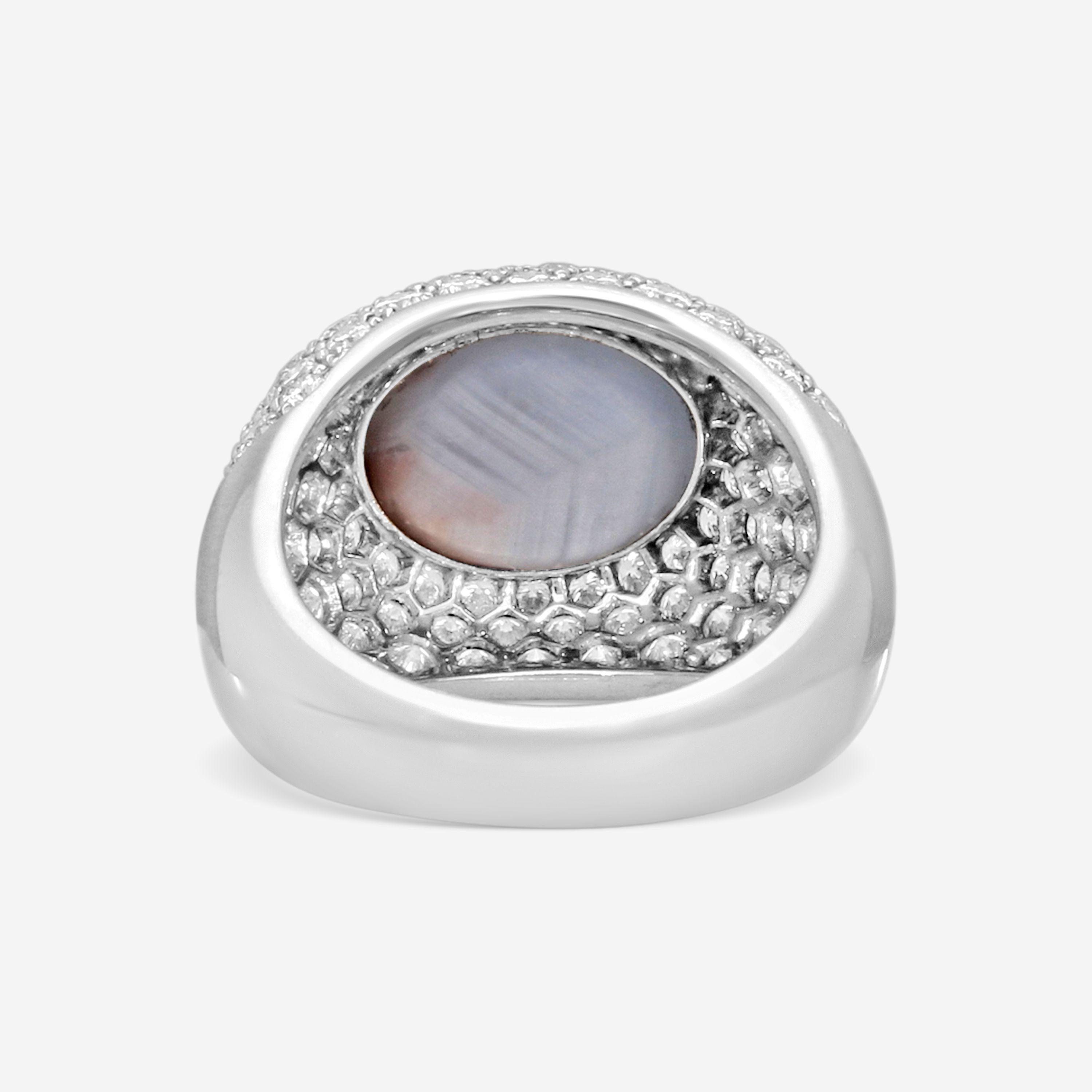 Suna Platinum Star Sapphire & Diamond Ring Sz. 6.5 R7318SSP