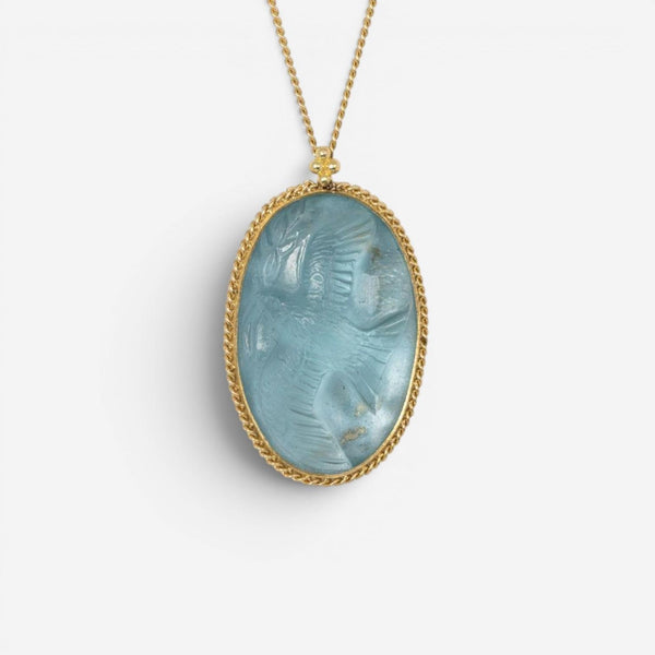 Amáli One of a Kind 18K Yellow Gold Aquamarine Pendant Necklace N-3547-AQ