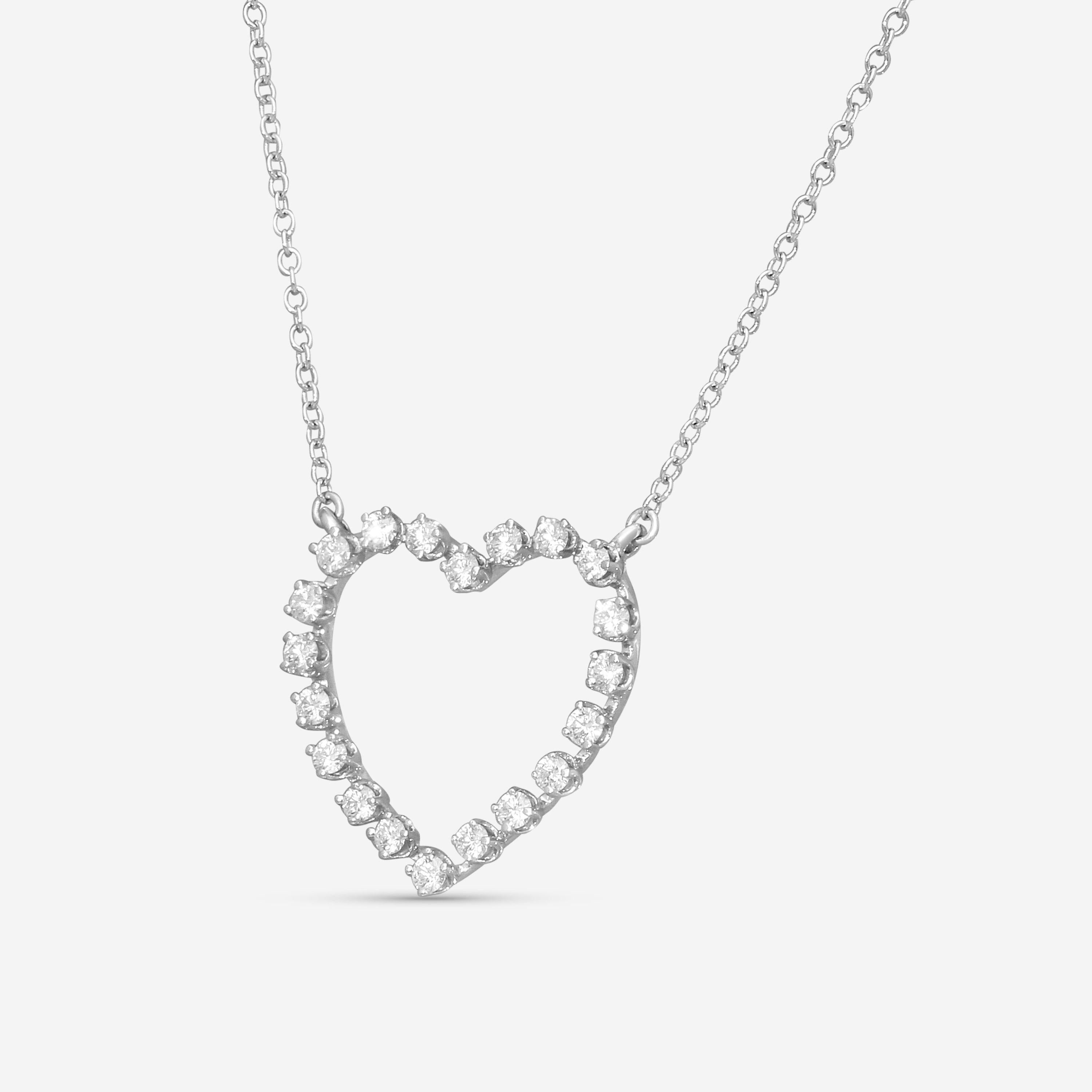 Suna 18K White Gold Diamond Heart Pendant H404W