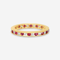Suna 14K Yellow Gold Diamond & Ruby Wedding Ring Sz. 6 W600R16YY