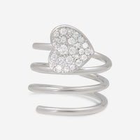 Zydo 18K White Gold Diamond Heart Coil Ring VIS122 - THE SOLIST - Zydo