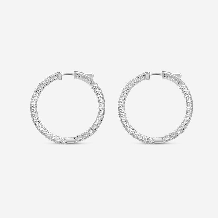 Ina Mar 14K White Gold Diamond Round Hoop Earrings E1139C-FW-300F - THE SOLIST
