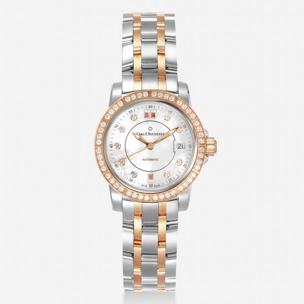 Carl F. Bucherer Diamond Patravi AutoDate Two Tone Automatic Women's Watch 00.10621.07.77.31 - ShopWorn