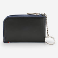 S.T. Dupont "Line D" Slim Blue and Black Cowhide and Leather Coin Purse and Key Ring 184002 - THE SOLIST