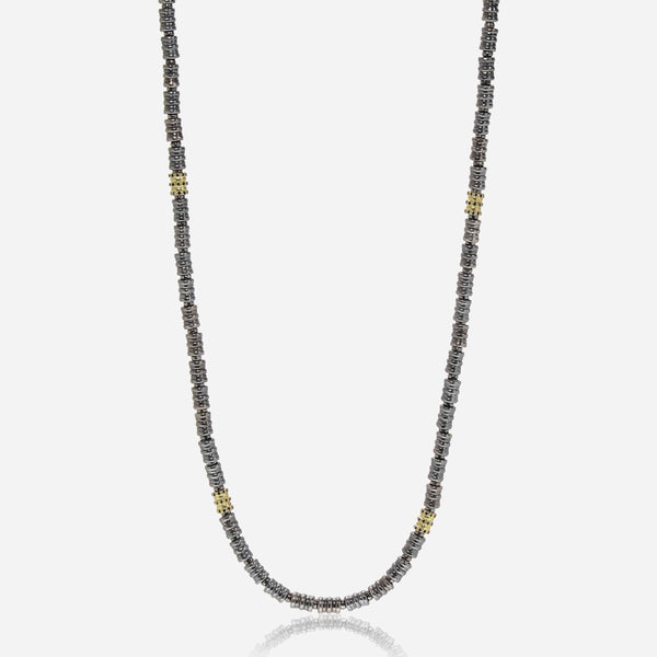 Armenta Old World 18K Yellow Gold and Sterling Silver, Black Sapphire Necklace 18521 - ShopWorn