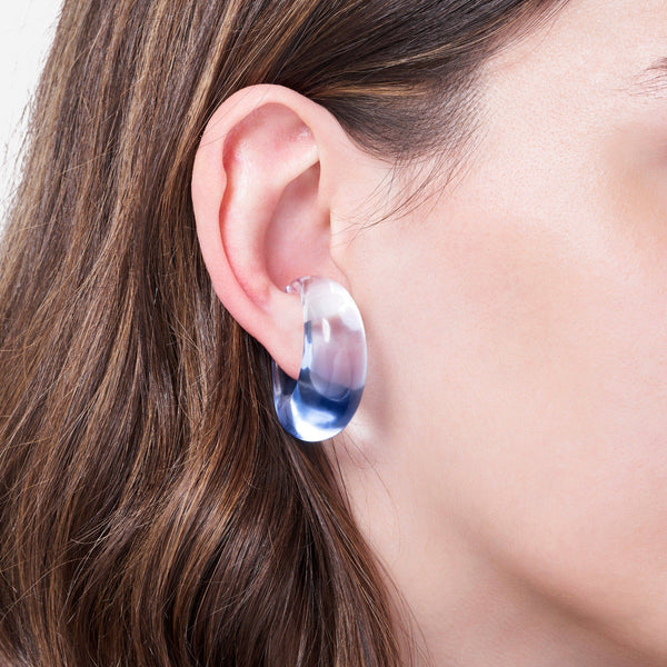 Baccarat Blue Crystal Ear Cuff Earrings 1894404 - ShopWorn