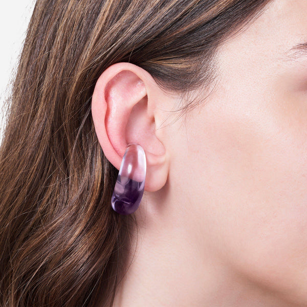 Baccarat Purple Crystal Ear Cuff Earrings 1894409 - ShopWorn