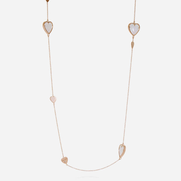 SALVINI 18K Rose Gold, Mother of Pearl and Diamond Station Necklace 20081483 - ShopWorn