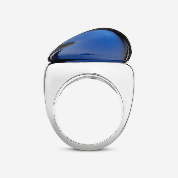 Baccarat Sterling Silver, Blue Crystal Statement Ring 2805620 - ShopWorn