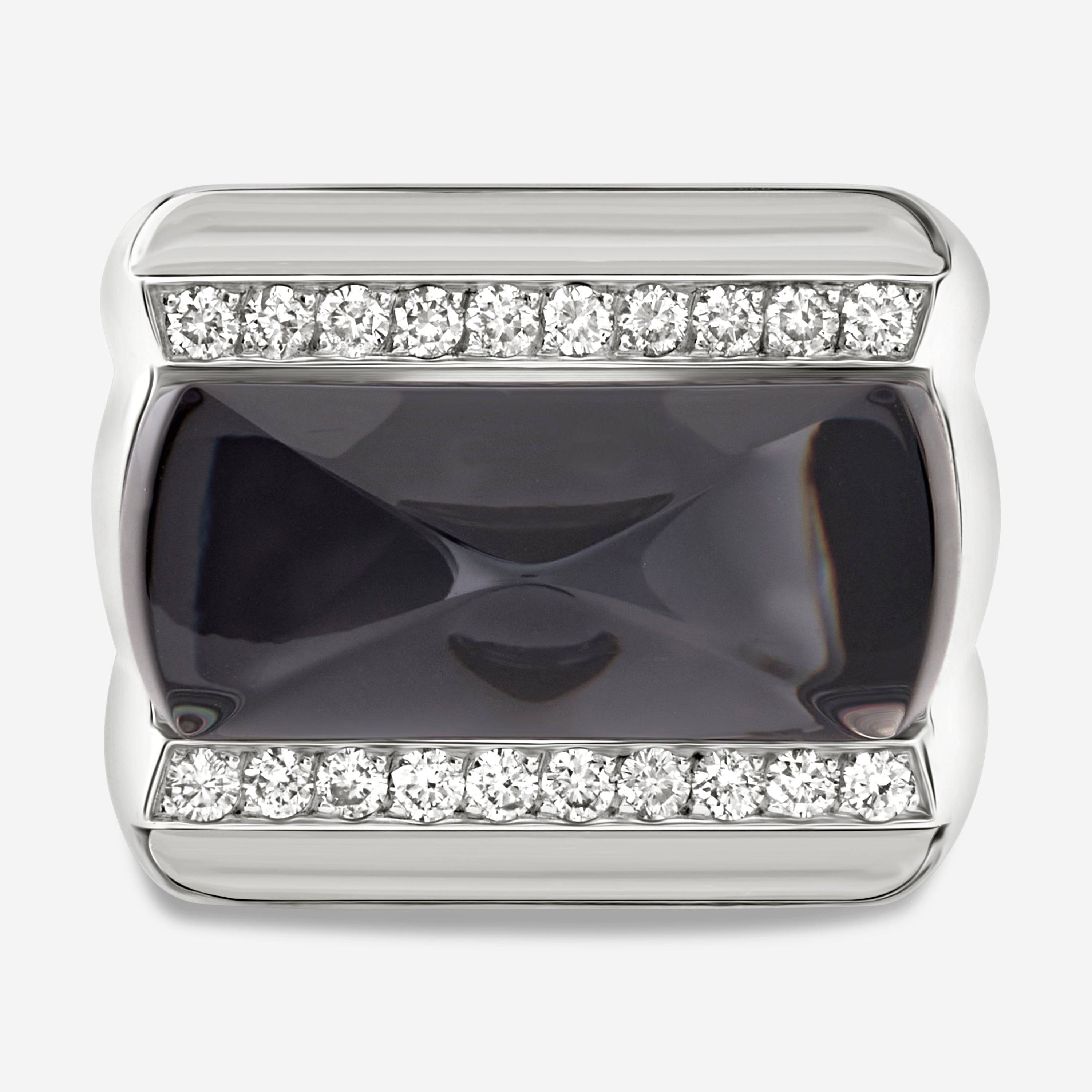 Baccarat Sterling Silver, Gray Crystal and Diamond Statement Ring 2808053 - THE SOLIST