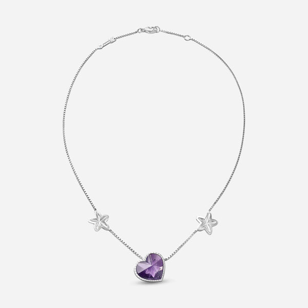 Baccarat Sterling Silver, Purple Crystal Heart And Star Princess Necklace 2812857 - THE SOLIST