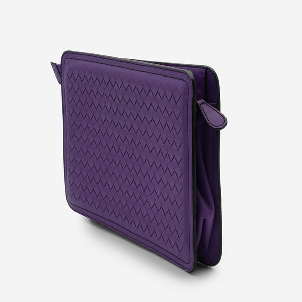 Bottega Veneta Intrecciato Purple Leather Clutch 399582-Vauq2-5278 - ShopWorn