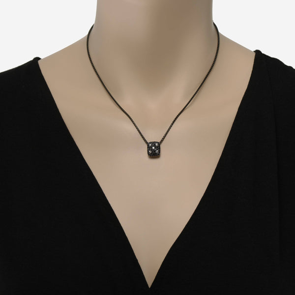 Charles Krypell Starlight Sterling Silver, Black and White Sapphire 0.92ct. tw. Pendant Necklace - ShopWorn