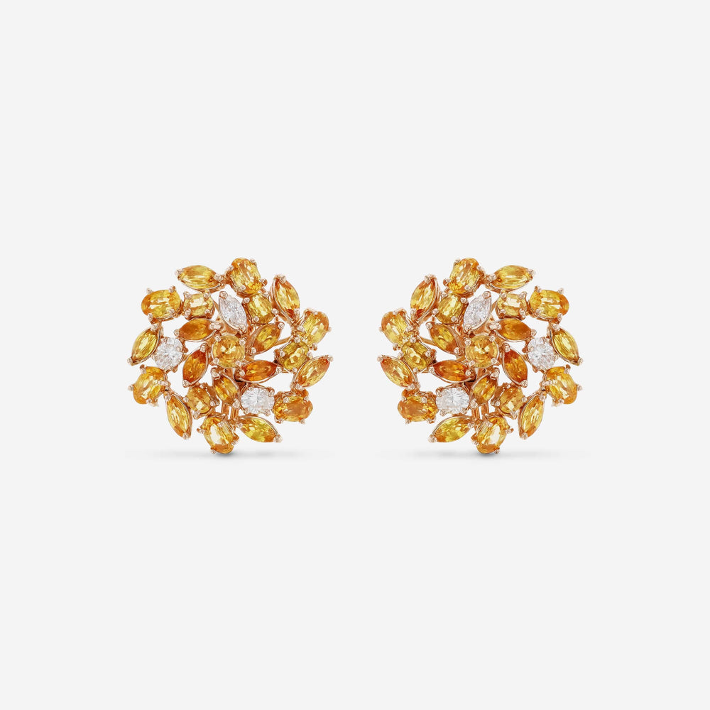 Zydo 18K Rose Gold, Sapphire 9.95 ct. tw., and Diamond 1.03ct. tw. French Clip Earrings 48326 - ShopWorn