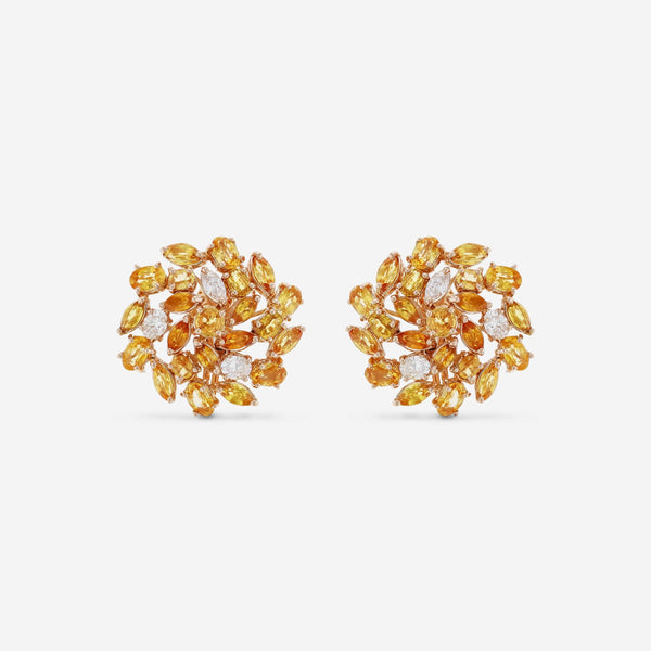 Zydo 18K Rose Gold, Sapphire 9.95 ct. tw., and Diamond 1.03ct. tw. French Clip Earrings 48326 - ShopWorn