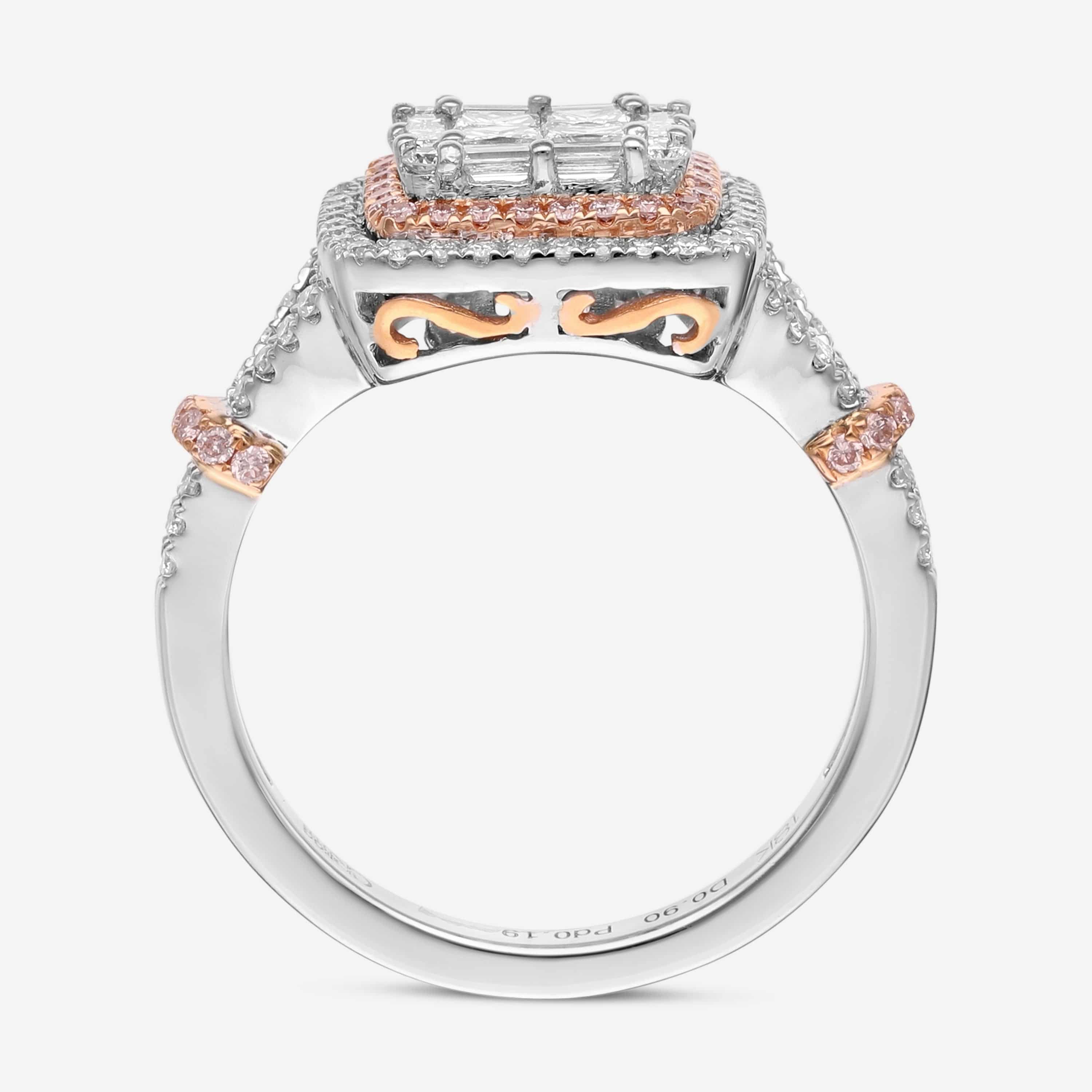 Gregg Ruth 18K Gold, White Diamond 0.88ct. tw. and Pink Diamond Engagement Ring Sz. 6.5 50097 - THE SOLIST