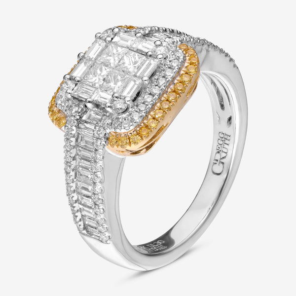 Gregg Ruth 18K Gold, 1.34ct. tw. White Diamond and Fancy Yellow Diamond Engagement Ring Sz. 6.5 50098 - ShopWorn