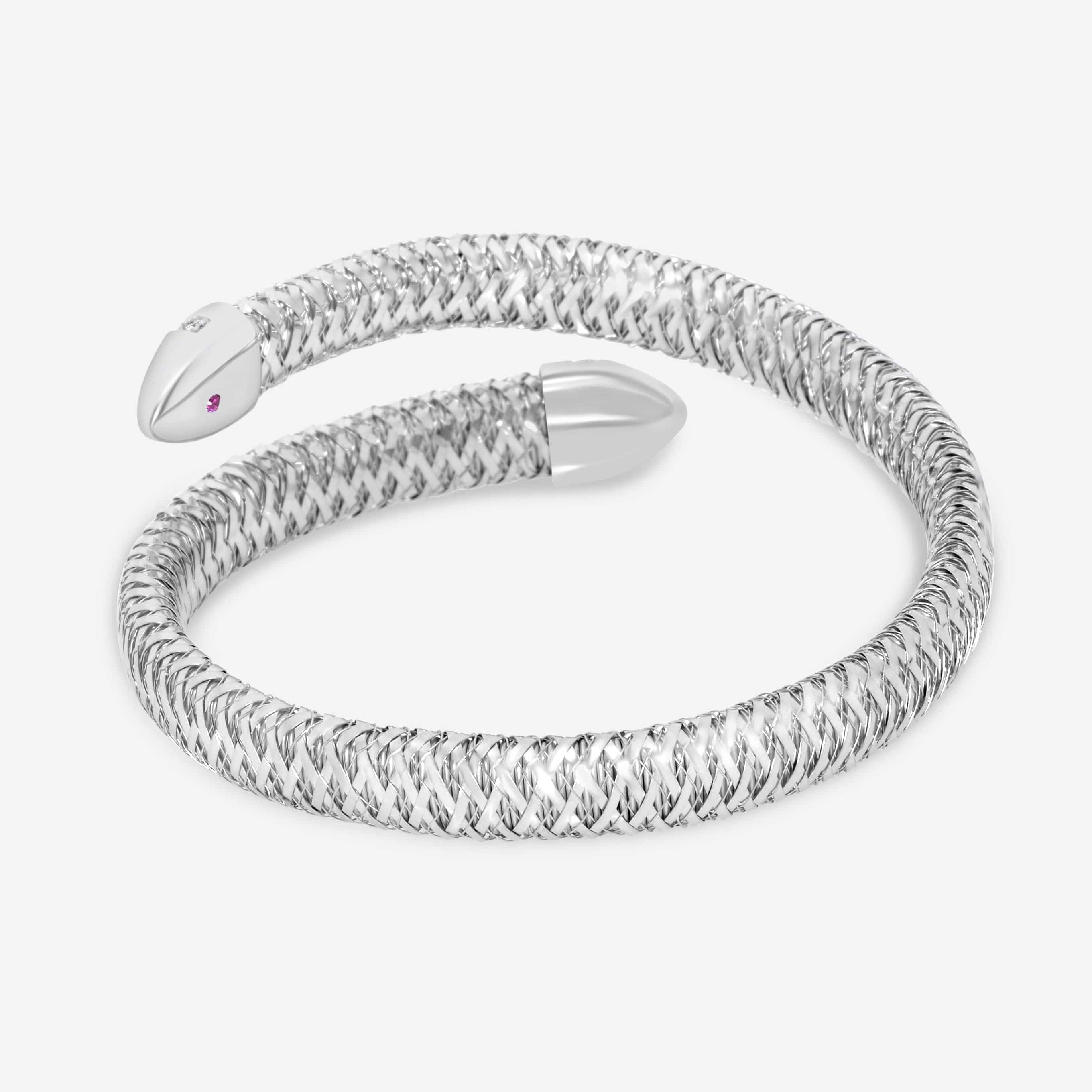 Roberto Coin Primavera 18K White Gold, Diamond Wrap Bracelet 5573967AWBAX - THE SOLIST