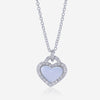 Zydo Sterling Silver, Blue Chalcedony 2.85ct. and Diamond 0.39ct. tw. Pendant Necklace - ShopWorn